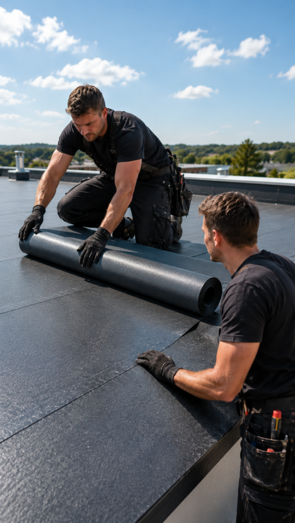 Dachdecker bei der Arbeit - KI generierter Inhalt